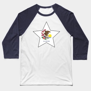 Illinois State Flag Star Baseball T-Shirt